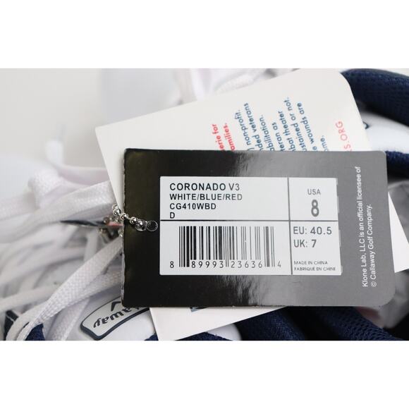 BRAND NEW Callaway Men's Golf Shoes Size 8 White Navy Red CG410WBD Spiked - Picture 3 of 9